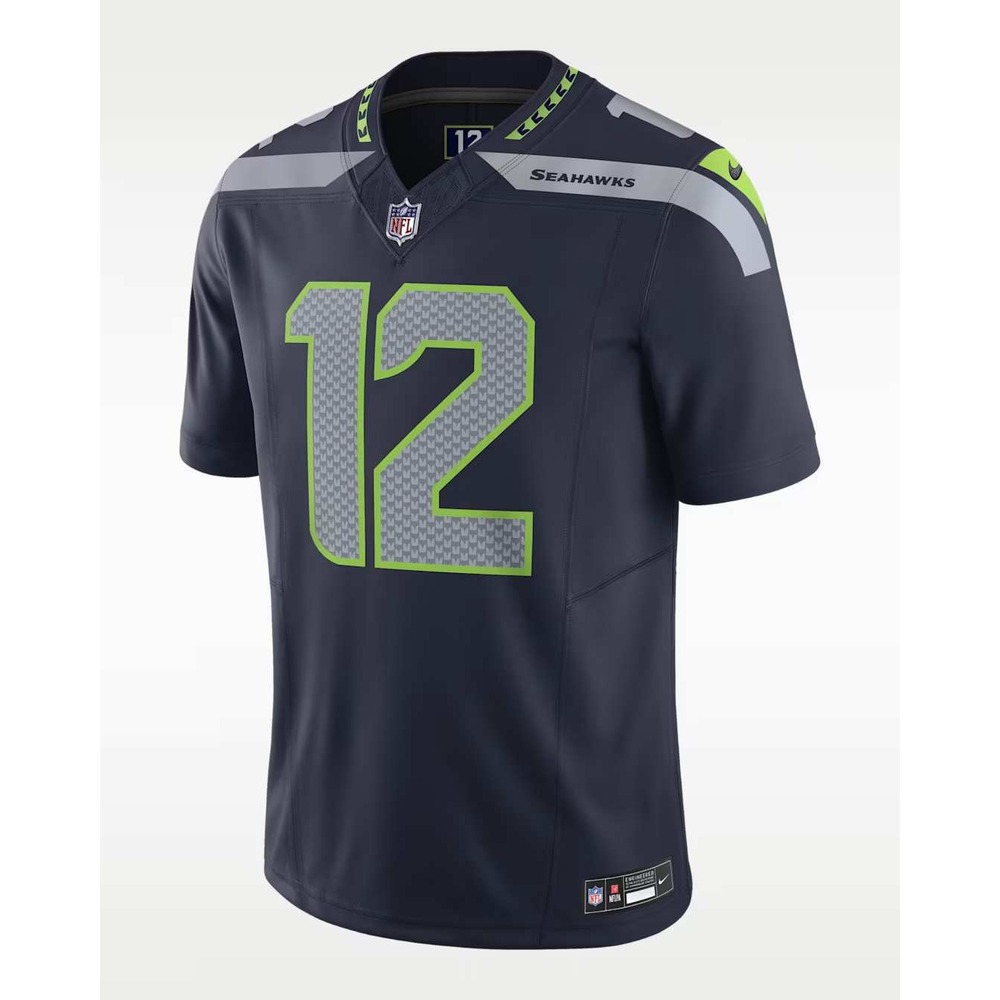 Nike Seattle Seahawks #12‎ Jersey Grey/Green Small New With Tags